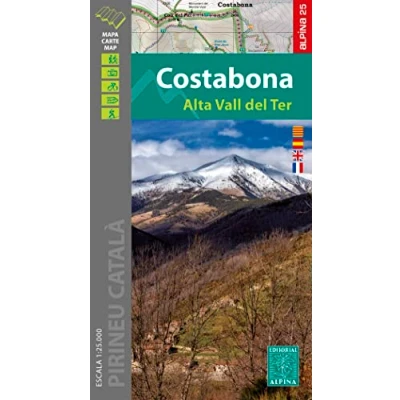 Imagen de Costabona Alta Vall Del Ter 1:25000: Alpina Wanderkarte 1:25000