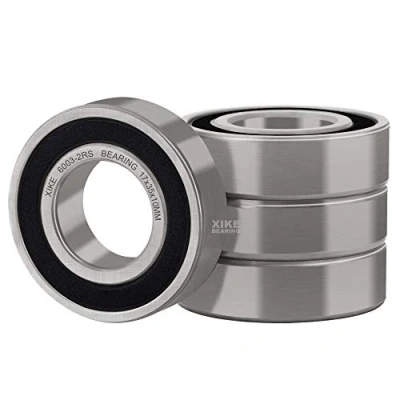 Imagen de XiKe 4 piezas 6003 2RS Rodamiento de bolas sellado 17x35x10mm Acero al cromo y doble junta goma Pre lubricados, 6003RS Rodamientos rígidos a con juntas