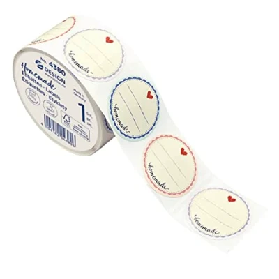 Imagen de AVERY Zweckform 4380 etiquetas autoadhesivas para mermeladas, 600 unidades, fabricadas en Alemania, diámetro de 38 mm, conservar, redondas, extraíbles, caseras, escribir