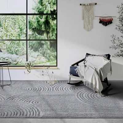 Imagen de Elle Decor ation Alfombra de Pelo Largo Chappe Moderna salón, Largo, patrón Moderno, mullida, Suave y Bohemia, para Dormitorio, Gris Claro, 80 x 120 cm