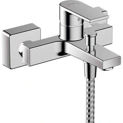 Imagen de hansgrohe Vernis Shape grifo bañera visto para 2 funciones, mezlador monomando 16,6 cm, de bañera, cromo, 71450000