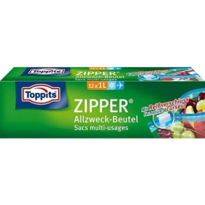 Imagen de Toppits 12 cremalleras transparentes de 1 litro