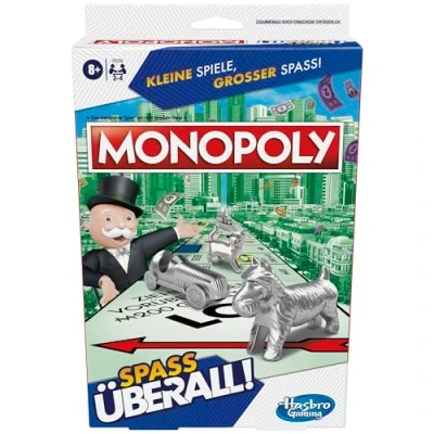 Imagen de Monopoly Juego Compacto y portátil para 2 4 Jugadores, de Viaje niños, diversión en Cualquier Lugar