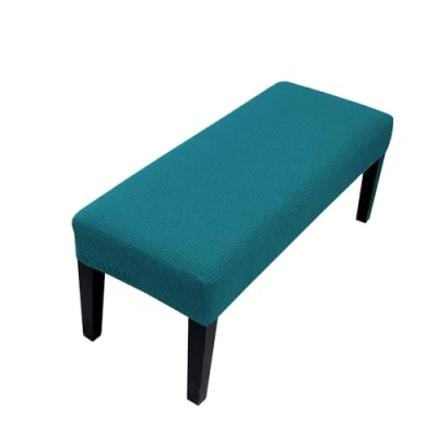 Imagen de Lollanda funda elástica universal para banco de comedor, hotel, banquete, restaurante, sala estar, dormitorio (azul pavo real)
