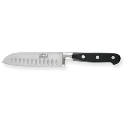 Imagen de RICHARDSON SHEFFIELD V Sabatier Cuchillo Santoku de Acero Inoxidable Grado más Fino, Negro, 17,5 cm