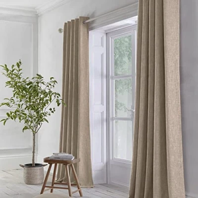 Imagen de Appletree Loft Boucle Par de Cortinas Tejidas con Ojales, 229 x cm, Lino