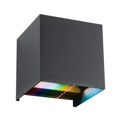Imagen de Paulmann Cybo Aplique de pared LED, RGBW, 10x10cm, antracita