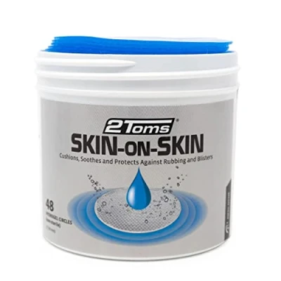 Imagen de 2Toms Skin On Hydrogel Circles para ampollas, roces, picaduras, irritaciones y alivio del dolor en la piel, 48 círculos de 3 pulgadas.