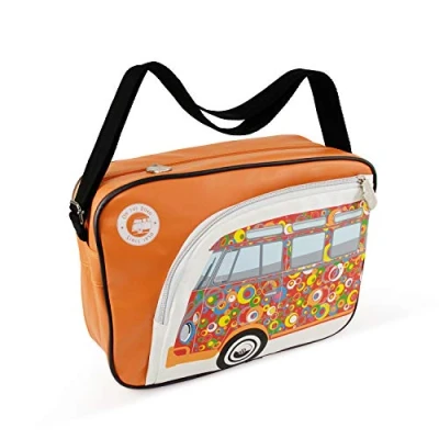 Imagen de BRISA VW Collection Volkswagen Bolsa de hombro viaje y ocio T1 Camper Bus (Círculos/Naranja)
