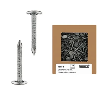 Imagen de HELPMATE Clavos de fieltro para techos 2,0 x 20 mm galvanizados mecánicamente 400 g Lápices tipo B DIN 1160 ideales tejados, lonas plástico y