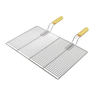 Imagen de Wiltec Parrilla barbacoa 54x34cm rectangular con mangos grill plancha rejilla asadero acero inoxidable