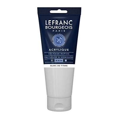 Imagen de Lefranc Bourgeois Acrílico Fine, Blanco de Titanio, 200 ml (Paquete 1),