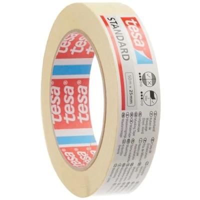 Imagen de tesa Cinta de Pintar STANDARD, Pintor, Removible Sin Residuos hasta 2 Días Después, Disolventes, Ancha, 50 m x 25 mm