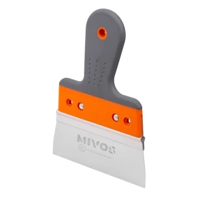Imagen de Mivos Espátula de Yeso Profesional Acero Inoxidable 150 mm para Alisar con Soporte Aluminio Cuchillo Cinta Agarre Suave Enyesar