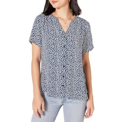 Imagen de Amazon Essentials Blusa Tejida de Manga Corta Mujer, Azul Pétalo, L