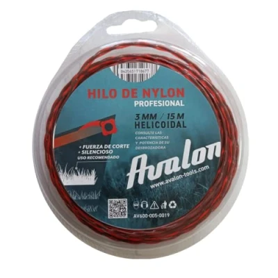 Imagen de Avalon Hilo Helicoidal de Nylon Universal para desbrozadora y Cortacesped (3 mm x 15 m) Reforzado DualPower maleza