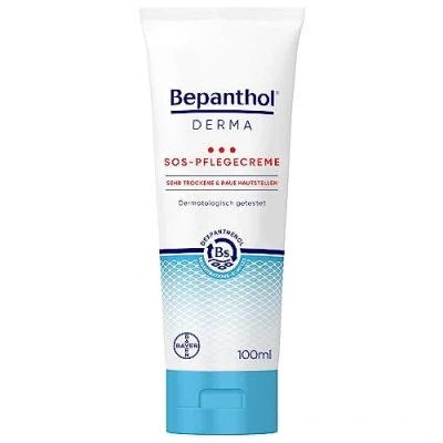 Imagen de Bepanthol Derma SOS crema de cuidado personal para piel muy seca y áspera, hidratante dermatológicamente probada con dexpantenol, tubo 100 ml
