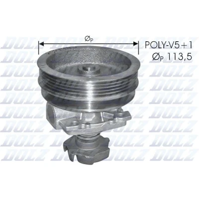 Imagen de DOLZ S218 Bomba de agua con polea 113,5 sin carcasa (cárter) FIAT: Tempra Berlina, Uno Hatchback, Tipo Hatchback