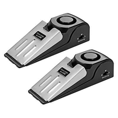 Imagen de Alarma de Topes para Puertas, Tope Puerta con Goma Antideslizante y Alarma, Cuña 120dB Sistema casa, hotel (2 Paquetes)