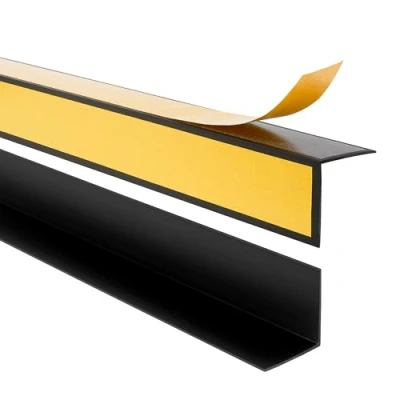 Imagen de Quest Protector de bordes PVC, autoadhesivo, perfil angular, con cinta adhesiva en el exterior, 25 x mm, 100 cm, color negro
