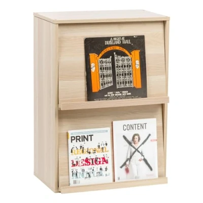 Imagen de Iris Ohyama, mobiliario, biblioteca, estante de almacenamiento, 2 puertas plegables, diseño, sólido, moderno, multi uso, escritorio, habitación, salón Flap Rack Chr Marron Clair