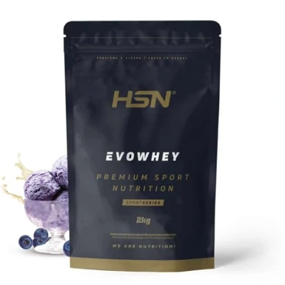 Imagen de HSN Evowhey Protein Helado de Arándanos 2Kg = 67 Tomas por Envase Concentrado Proteína Suero 100% Whey Concentrate (WPC) No GMO, Vegetariano, Sin Gluten ni Soja