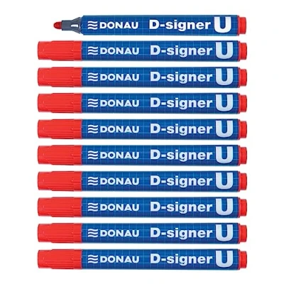 Imagen de DONAU 7371001 04PL D Signer U Rotulador permanente (10 unidades, punta redonda de 2 4 mm, no tóxico, resistente al agua, a base alcohol)