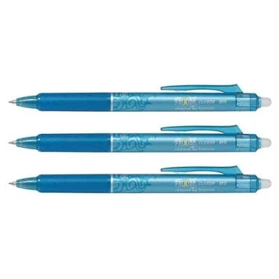 Imagen de Pilot Lote de 3 bolígrafos roller retráctil Frixion Ball Clicker 0,5 turquesa
