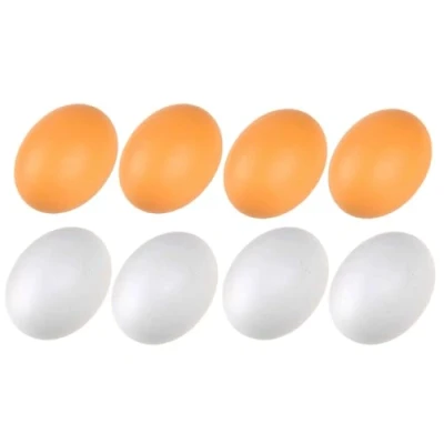 Imagen de tintoke 8 piezas de huevos madera,Huevos falsos artificiales,Huevos madera para estimular gallinas, artificiales ayudan a poner, promover la colocación o evitar comer