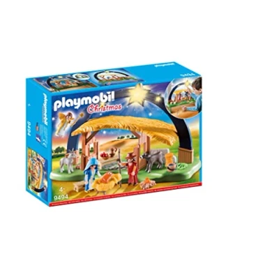 Imagen de PLAYMOBIL Christmas 9494 Belén con Luz y Patas Plegables, A Partir de 4 años