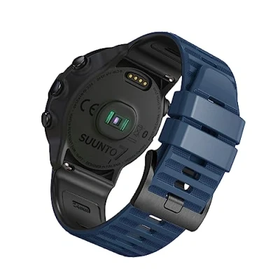 Imagen de RoiYeel Correa para Suunto 9/Suunto 7/Suunto 9 Baro, Pulsera Deportiva de Silicona Suave Repuesto Compatibles con Spartan/Suunto GPS/Suunto D5/Suunto Spartan Sport Azul Medianoche Negro