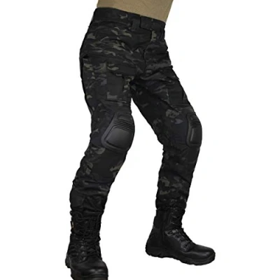 Imagen de zuoxiangru Pantalones tácticos multicámara para Hombres Multi Bolsillos Camuflaje Militar de Caza Combate Airsoft al Aire Libre con Rodilleras (Aymch, Tag 34)