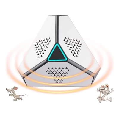 Imagen de Ultrasonido para ratas, 2024 repelente murciélago, ultrasonidos ardilla y cucarachas, 360 con luz LED, ultrasónico ratones Plug in cucarachas anti parásitos jardín