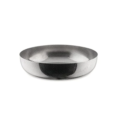 Imagen de Alessi Textura Extra Ordinaria JM17/24 T Cesta Redonda de Diseño Minimalista en Acero Inoxidable 18/10 con Decoraciones, Gránulos relieve, Ø 24 cm
