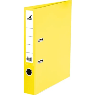 Imagen de Kangaro carpeta de plástico polipropileno 5 cm ancho DIN A4, color amarillo (carpeta anillas, palanca, cartas)