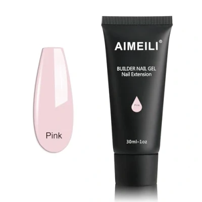 Imagen de AIMEILI Builder Gel Nail Extensión Esmaltes Semipermanentes de uñas Construcción Consejos para Rápida Molde Finger UV LED Rosado (30ml 1oz)