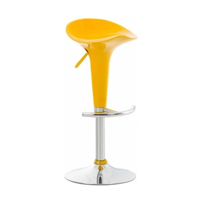 Imagen de Taburete Saddle con Asiento De Polipropileno I Bar Altura Regulable &amp; Giratorio Silla Alta Cocina Reposapiés Color:, Color:Amarillo