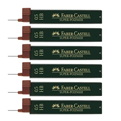 Imagen de FABER CASTELL 205040 Juego de recambios Super Polymer, 6 piezas con 12 cada una, 0,5 mm, dureza HB