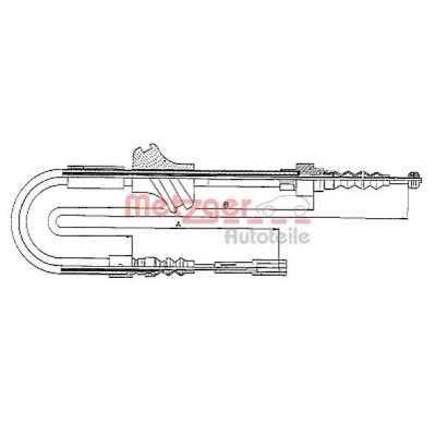 Imagen de METZGER 10.7541 Cable de Freno Mano Atrás izquierda 1398/1185 Discos COFLE