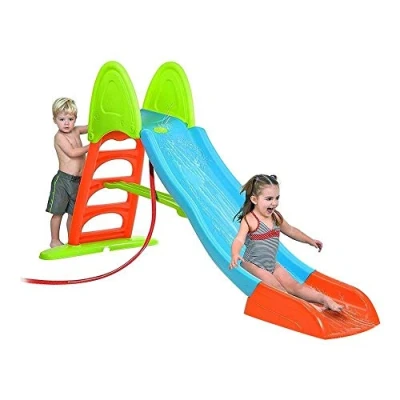 Imagen de FEBER Tobogán Slide 10 con Agua, Hueco para la Poner Manguera, escaleras Antideslizantes, Multicolor, de Gran Resistencia y fácil Montaje, niños Entre 3 8 años, Famosa (800009592)