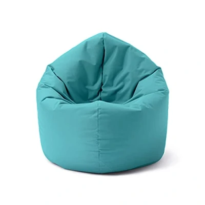 Imagen de Lumaland Puff Pera Redondo Grande 120 x 80 75 cm Sillón Relax Impermeable para Interior &amp; Exterior Mueble Ideal Salón, Jardin y Terraza con Relleno Incluido 300l [Azul Intenso]