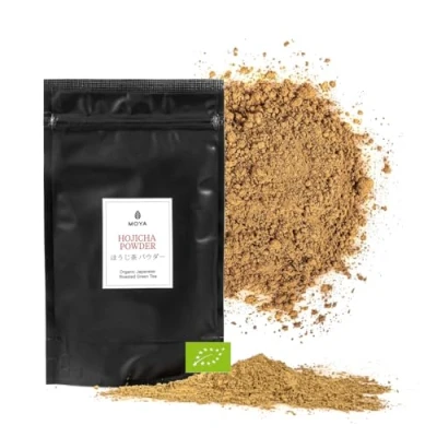 Imagen de Hojicha Té verde tostado en Polvo de Houjicha con leche Japón Biologico Baja Cafeína Asados (100g)