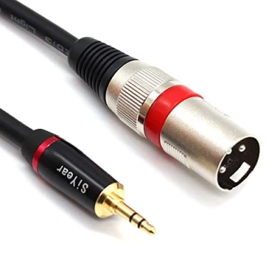 Imagen de SiYear cable de micrófono estéreo a XLR macho 3,5 mm, desequilibrado 1/8 pulgadas 3 pines interconexión, adaptador (152,4 cm)