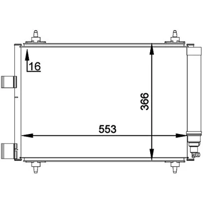 Imagen de MAHLE ORIGINAL AC 314 000P Condensador con secador 518mm PEUGEOT: 307 Hatchback, SW, CC, CITROËN: C4 I Hatchback