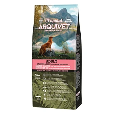 Imagen de Arquivet Original Adult Pienso para Perros Adultos Salmón y Arroz Marrón, 12 kg (Paquete de 1)