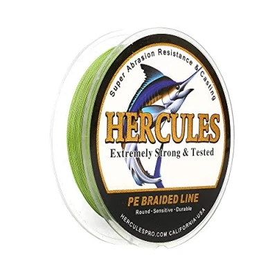 Imagen de HERCULES Sedal Trenzado de 4 Hilos, 100 2000 m, 6 LB, Súper Suave, Polietileno, Multifilamento Hilo Pescar en el mar y Agua