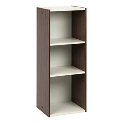 Imagen de Iris Ohyama Estantería Espacio Ahorrador de 3 Niveles Extra Ancho, Marrón Ajustable, Multiuso, Modular, para Sala, Oficina, Habitación, Organizadora, Librería, Montaje Fácil, UB 9035