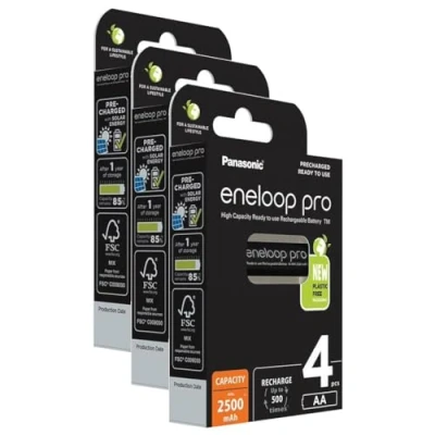 Imagen de Eneloop Pro Lote de 3 pilas recargables (2500 mAh, AA Ni MH, 1,2 V)