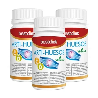 Imagen de Best Diet Arti Huesos complemento alimenticio de origen natural, apoya la salud y el bienestar las articulaciones. Pack 3 botes con 30 cápsulas.