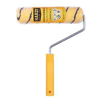 Imagen de HARDY WORKING TOOLS Kits de herramientas pintura, Rodillo antigota poliacrílico, Altura del pelo 13mm, Eslora 25cm, Diámetro 48mm, negro y amarillo, A0180 519000